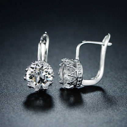 Rhodium Swarovski Elements Huggie-Hoop Earring DailySale