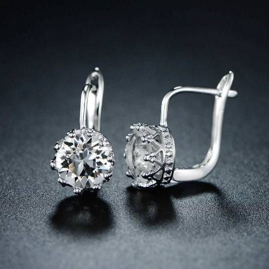 Rhodium Swarovski Elements Huggie-Hoop Earring DailySale