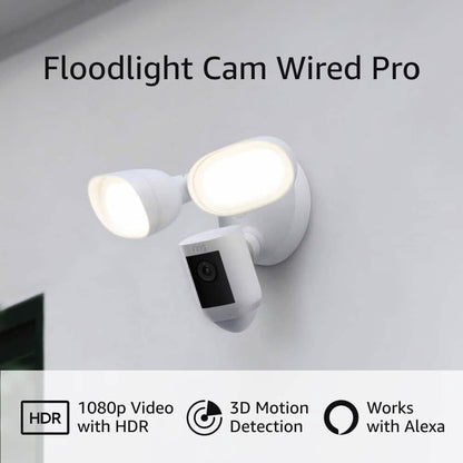 Ring Floodlight Cam Wired Pro with Bird’s Eye View and 3D Motion Detection (Refurbished) DailySale