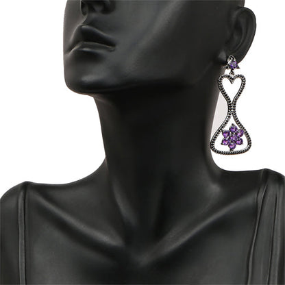 6.31 Carat Genuine Amethyst & Black Spinel .925 Sterling Silver Earrings Bids.com