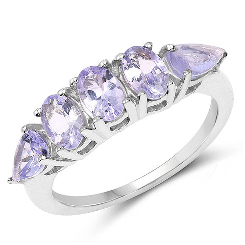 2.33 Carat Genuine Tanzanite .925 Sterling Silver Ring Bids.com