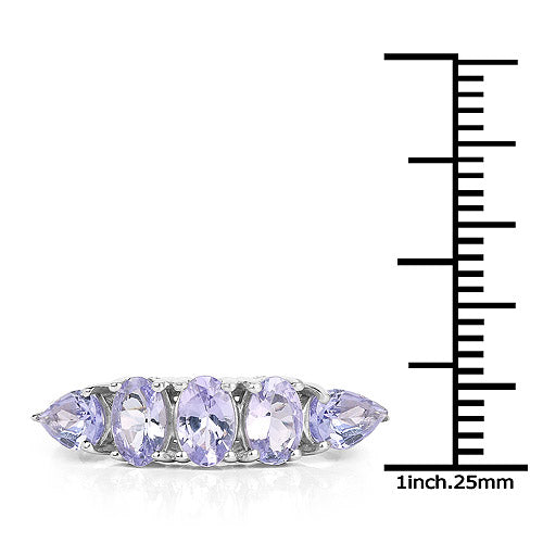 2.33 Carat Genuine Tanzanite .925 Sterling Silver Ring Bids.com