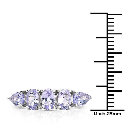 2.33 Carat Genuine Tanzanite .925 Sterling Silver Ring Bids.com