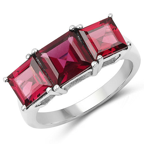 4.87 Carat Genuine Rhodolite .925 Sterling Silver Ring Bids.com