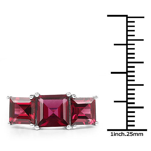 4.87 Carat Genuine Rhodolite .925 Sterling Silver Ring Bids.com