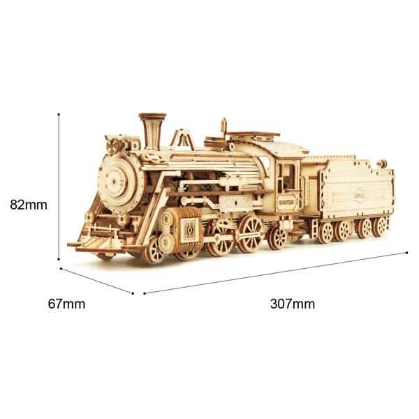 Robotime 308pcs DIY Movable 3D Prime Steam Train Wooden Puzzle Model Toy DailySale