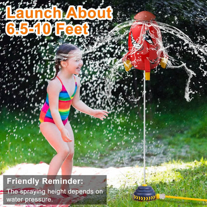 Rocket Sprinkler Launcher Water Sprinkler Flying Splashing 360° Rotation for 3+ Years Old DailySale