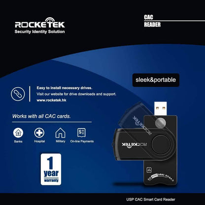 Rocketek DOD Military USB Common Access CAC Memory Card Reader DailySale