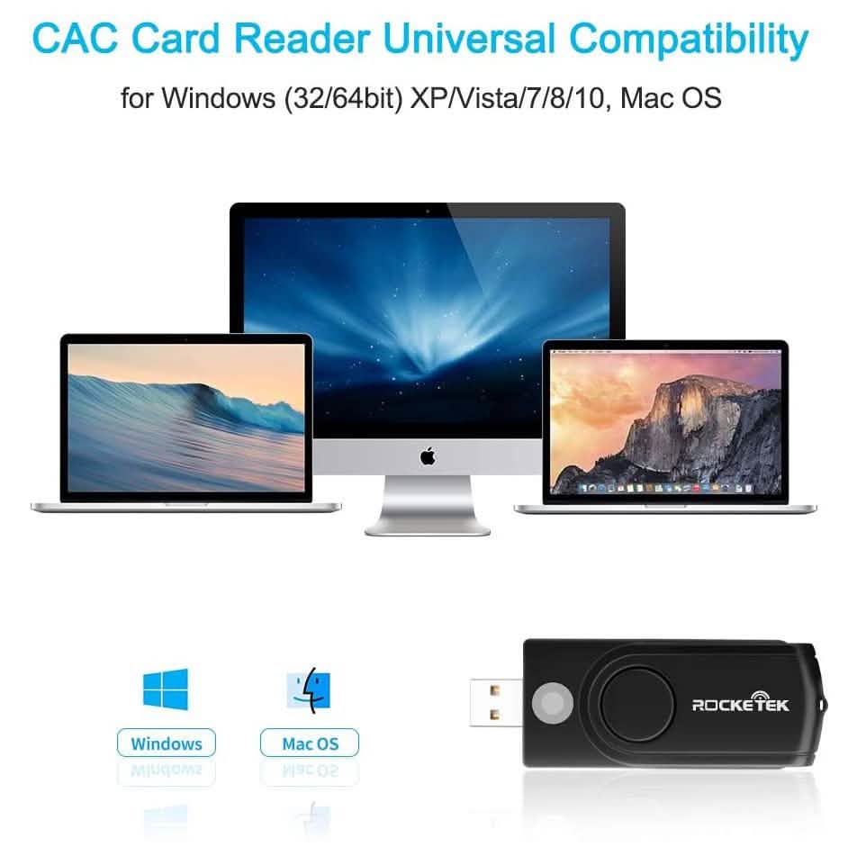 Rocketek DOD Military USB Common Access CAC Memory Card Reader DailySale