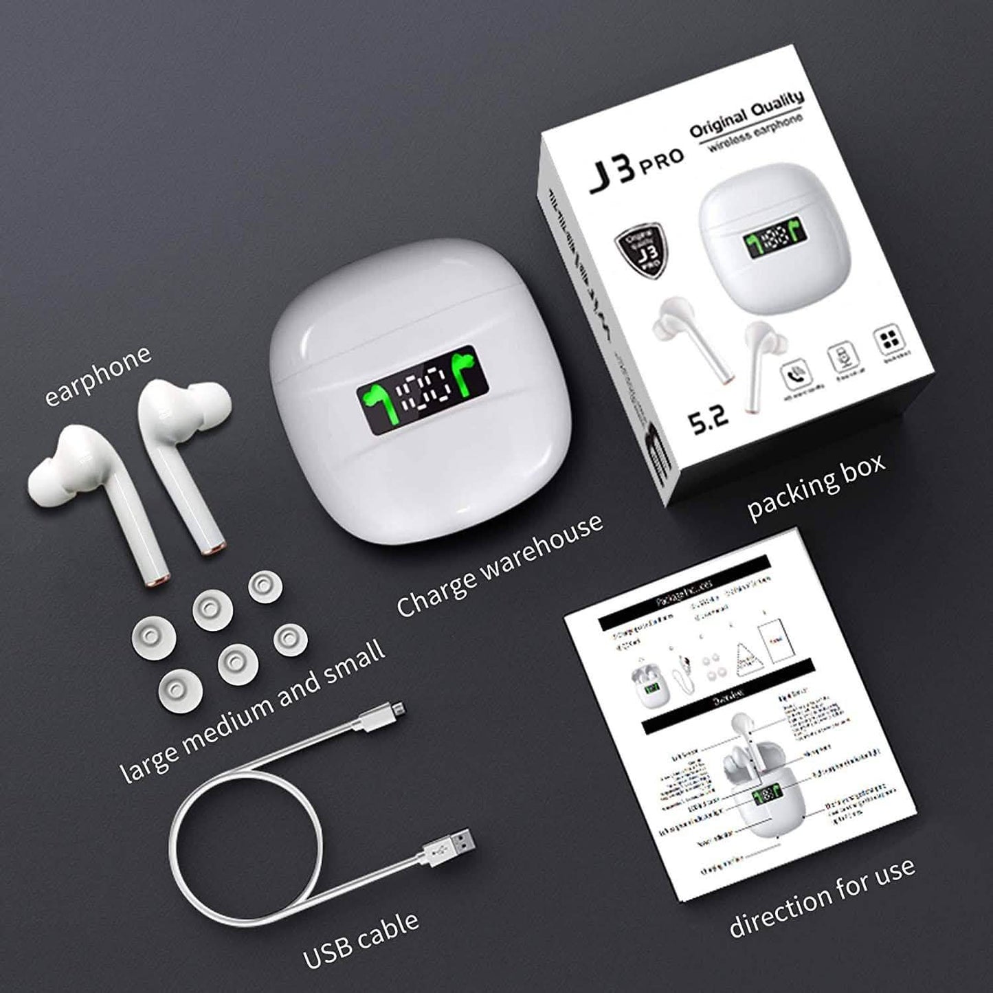 ROCXF TWS Wireless Earbuds with LED Power Supply Display Case DailySale