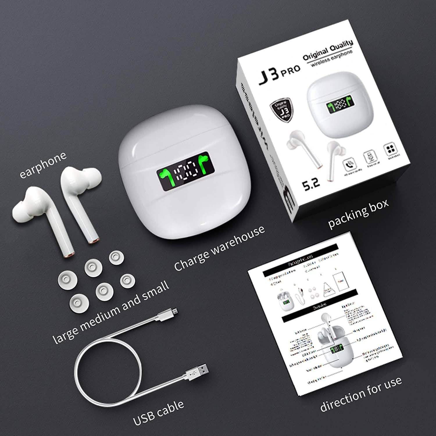 ROCXF TWS Wireless Earbuds with LED Power Supply Display Case DailySale