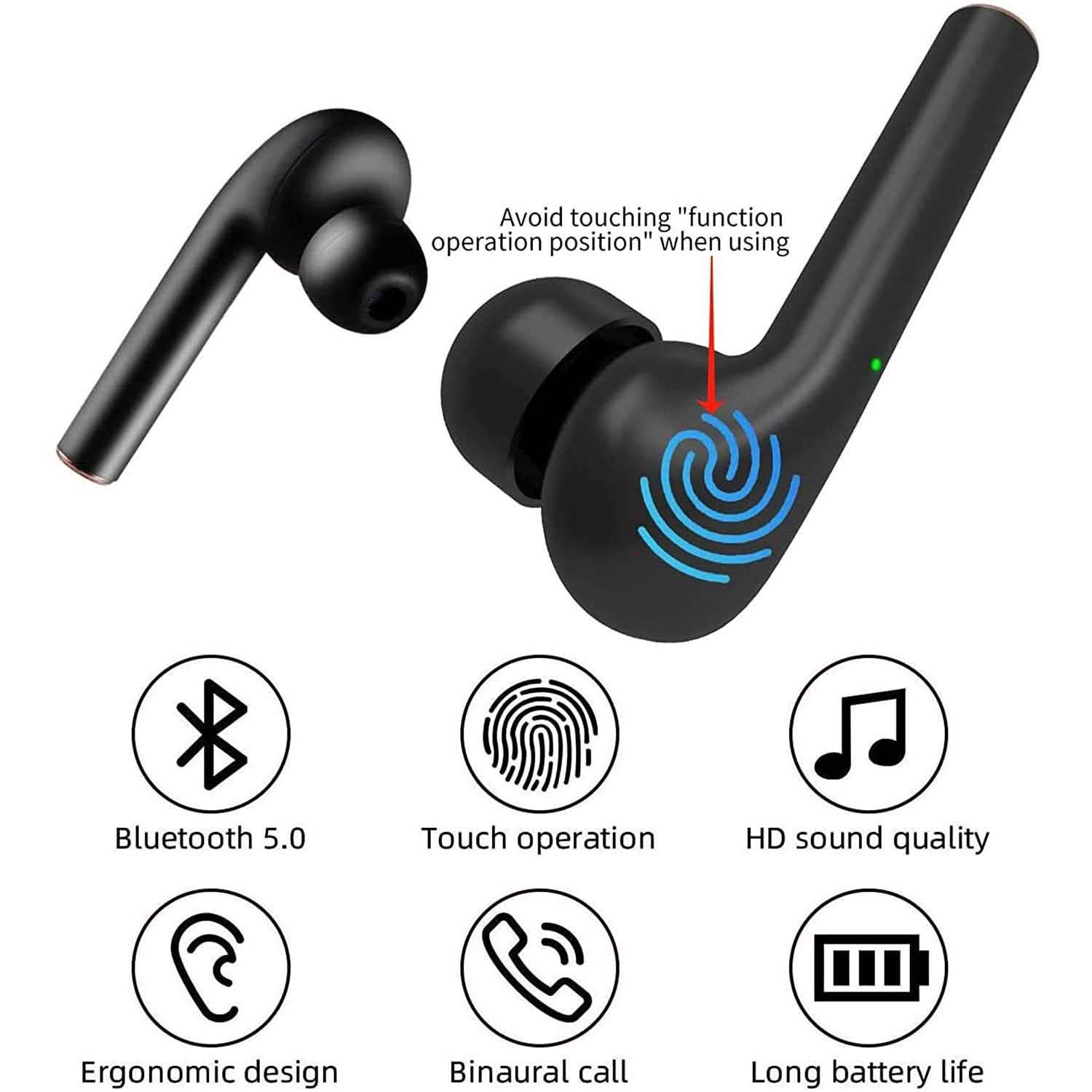 ROCXF TWS Wireless Earbuds with LED Power Supply Display Case DailySale