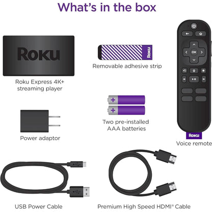 Roku Express 4K+ | Roku Streaming Device 4K/HDR  (Refurbished) DailySale