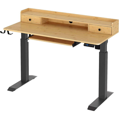 Rolanstar Height Adjustable Desk Standing Desk with Keyboard Tray and Monitor Shelf DailySale