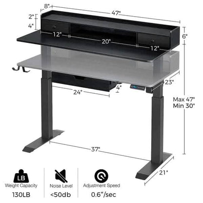Rolanstar Single Motor Free Standing Electric Height Adjustable Desk DailySale