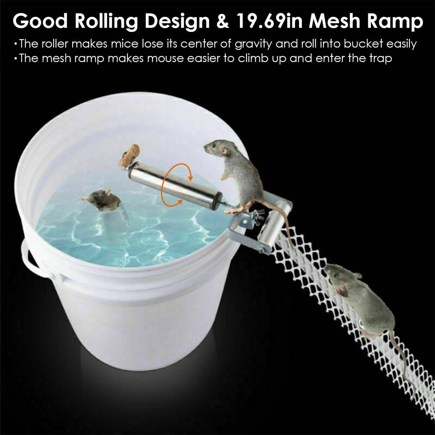Roll Trap Log Rolling Mouse Catcher with 19.69" Mesh Ramp DailySale