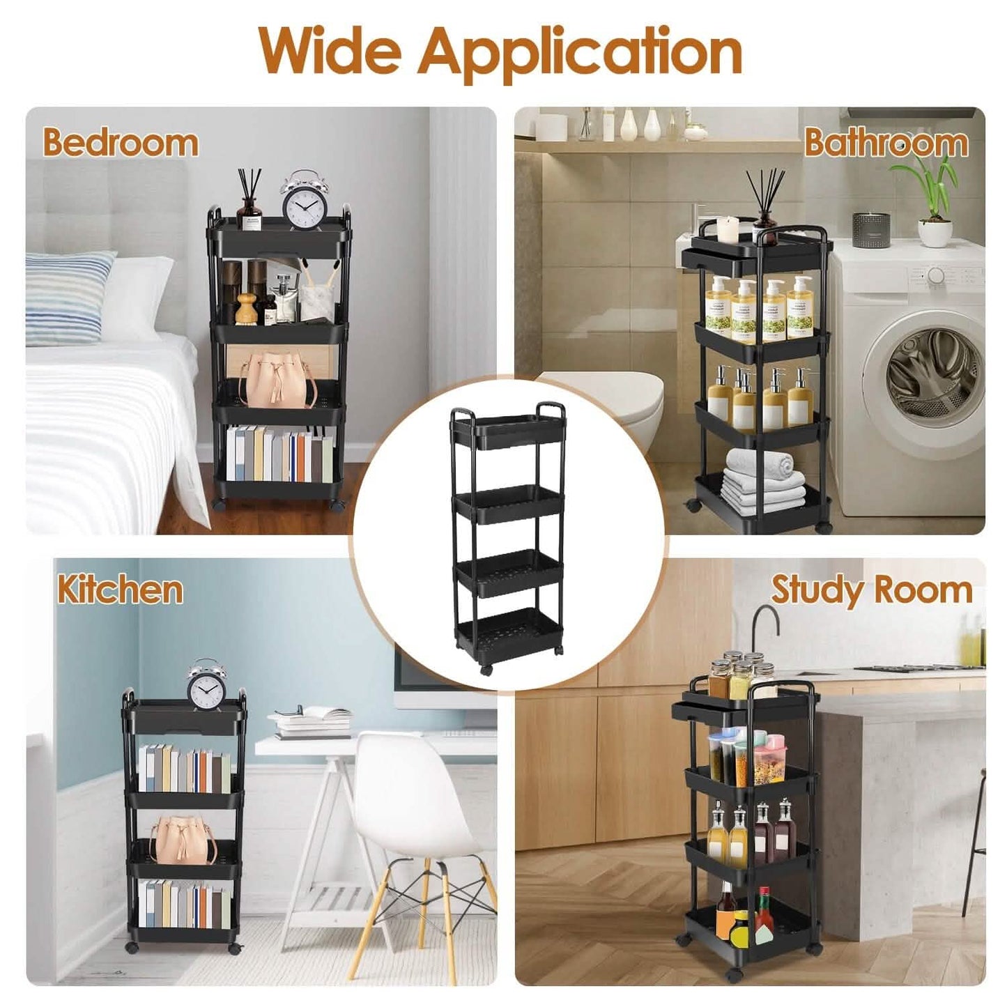 Rolling Utility Cart with Drawer DailySale