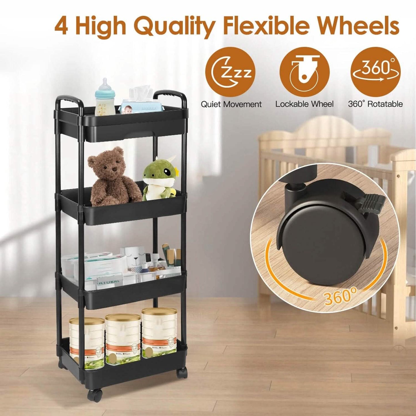 Rolling Utility Cart with Drawer DailySale