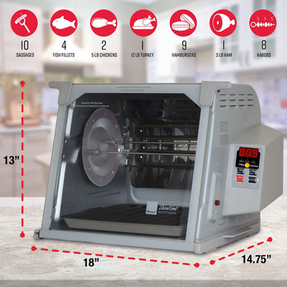Ronco Digital Rotisserie Oven, Platinum Digital Design, Large Capacity DailySale