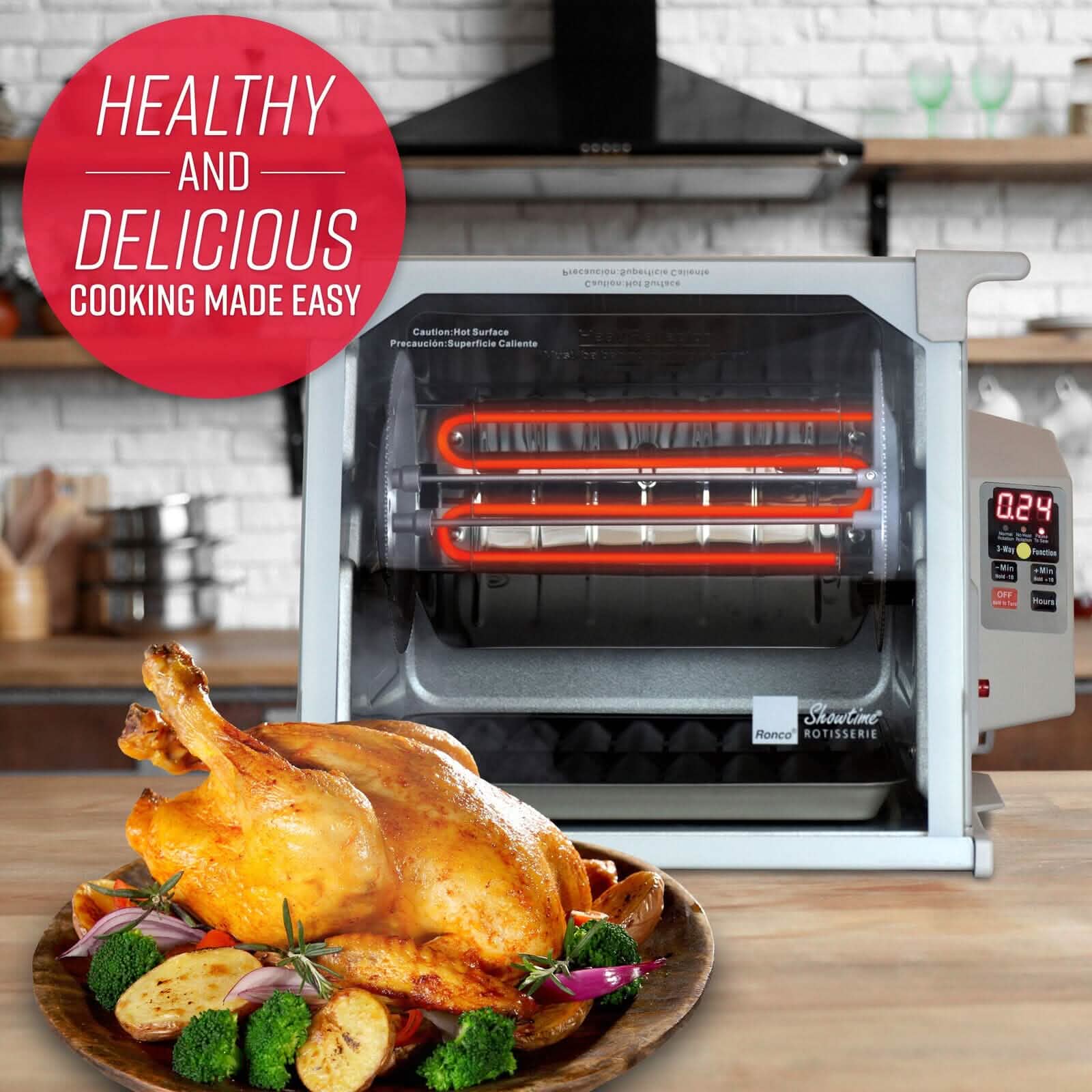 Ronco Digital Rotisserie Oven, Platinum Digital Design, Large Capacity DailySale