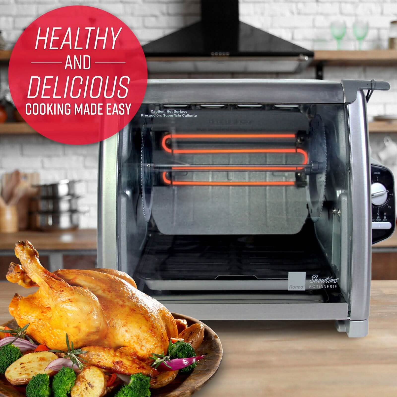 Ronco Modern Rotisserie Oven, Large Capacity (15lbs) Countertop Oven DailySale