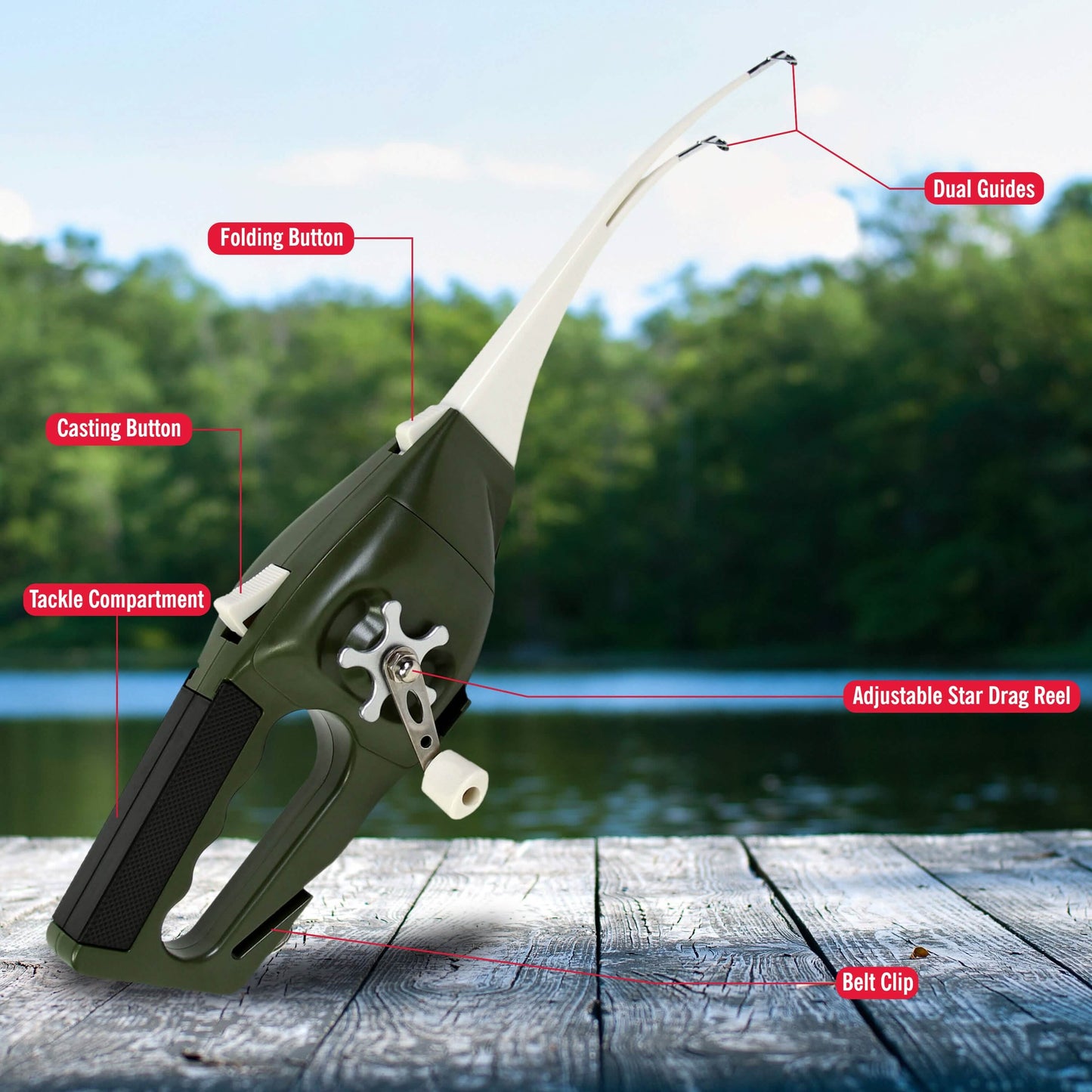 Ronco Pocket Fisherman, Portable Fishing Rod, Foldable Compact Design DailySale