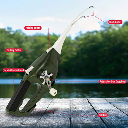 Ronco Pocket Fisherman, Portable Fishing Rod, Foldable Compact Design DailySale