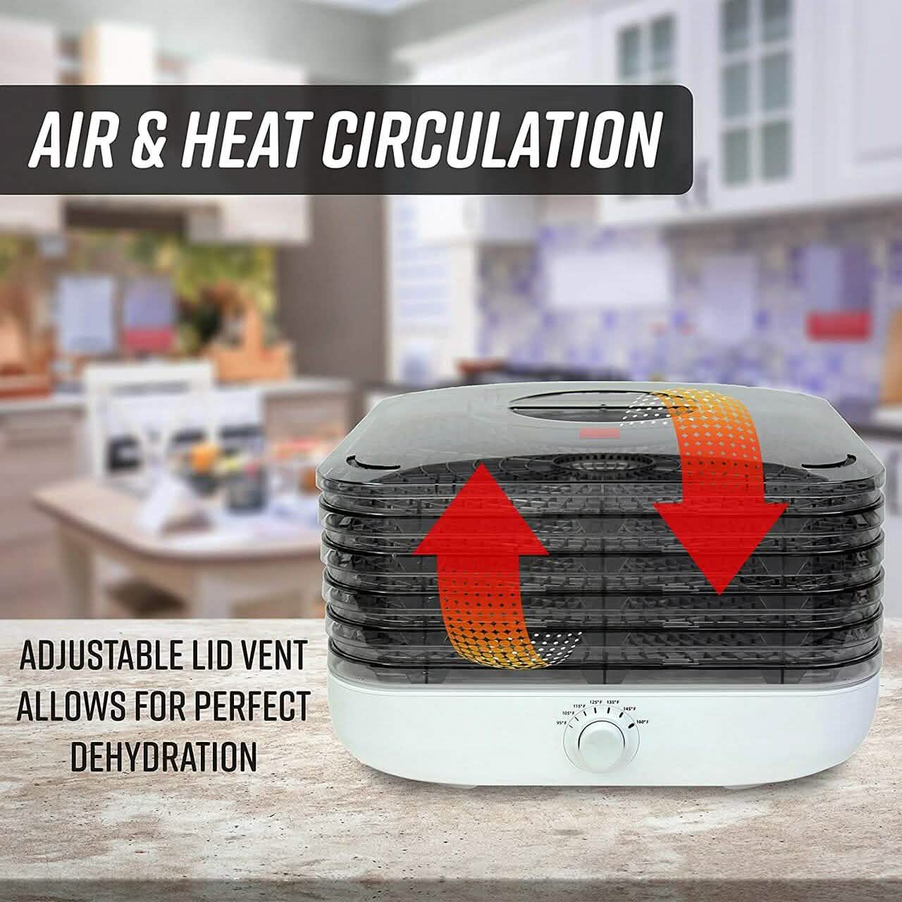 Ronco Turbo EZ-Store 5-Tray Dehydrator with Convection Air Flow DailySale
