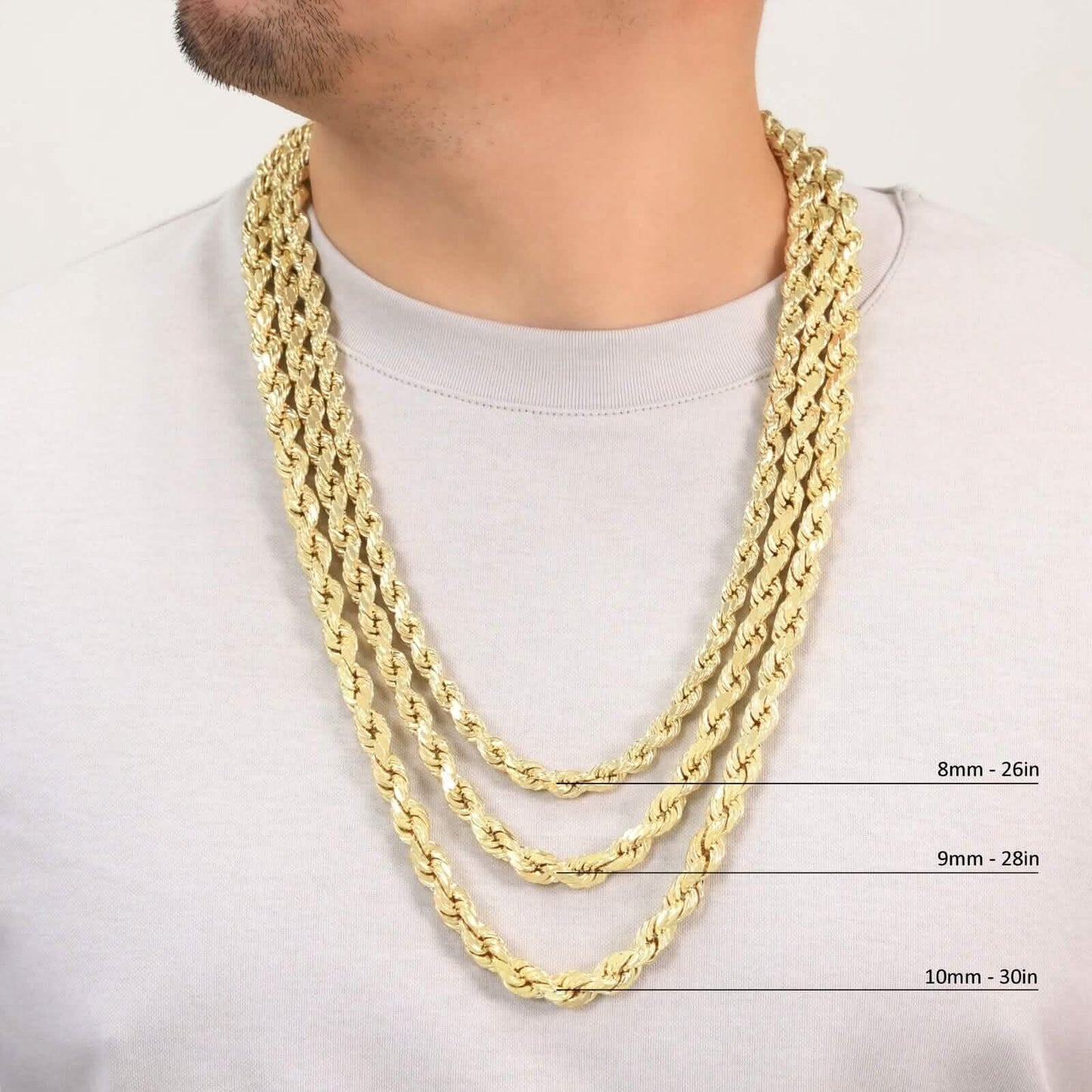 Rope Chain in Yellow Gold - 10mm DailySale