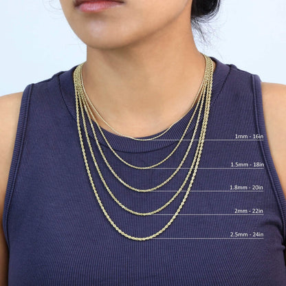Rope Chain in Yellow Gold - 3mm DailySale