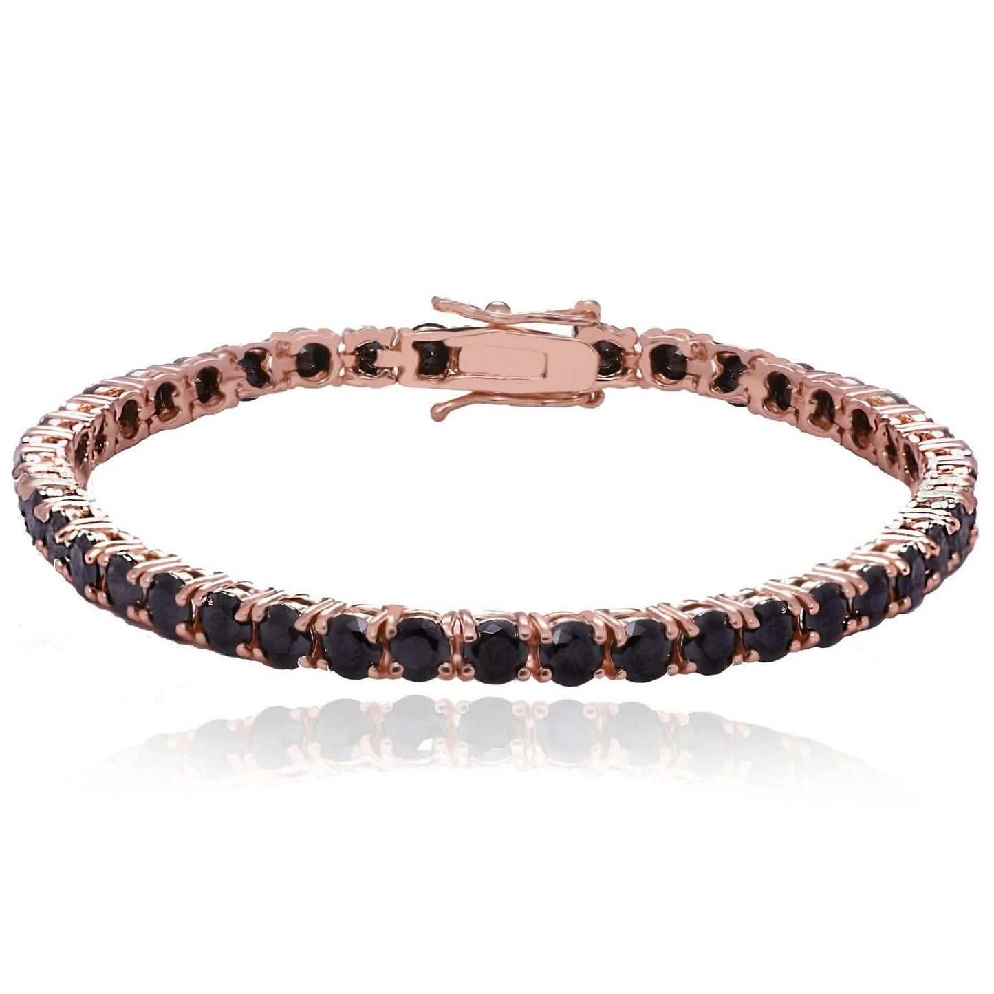 Rose Gold Black Cubic Zirconia Tennis Bracelet DailySale
