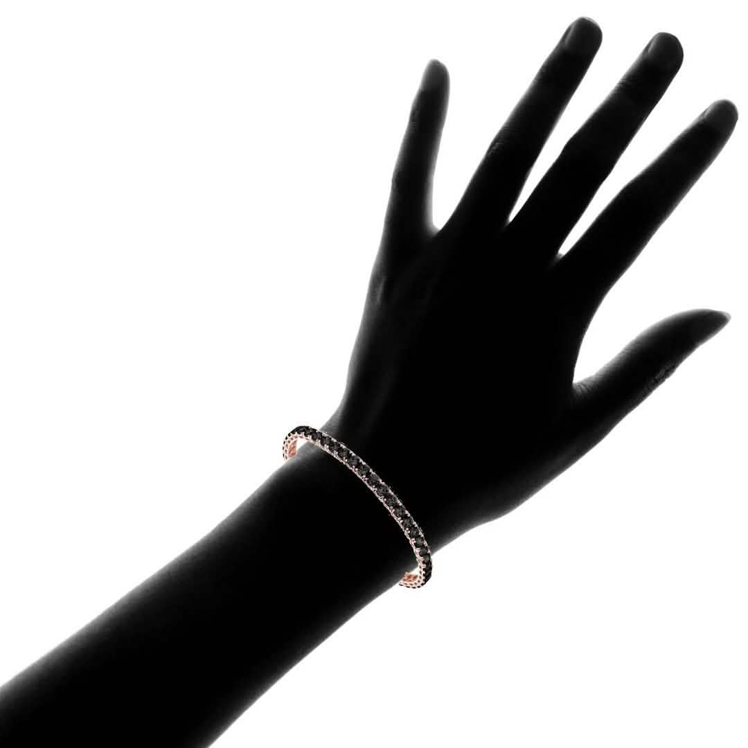 Rose Gold Black Cubic Zirconia Tennis Bracelet DailySale