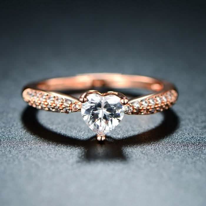 Rose Gold Plated 3ct. Heart-Cut Mystic Topaz Engagement Ring - Size: 5 DailySale