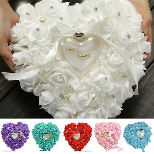 Rose Pillow Heart Cushion Ring Holder DailySale