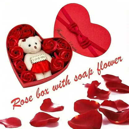 Rose-Shaped Soap Gift Box With Heart-Shaped Artificial Roses DailySale