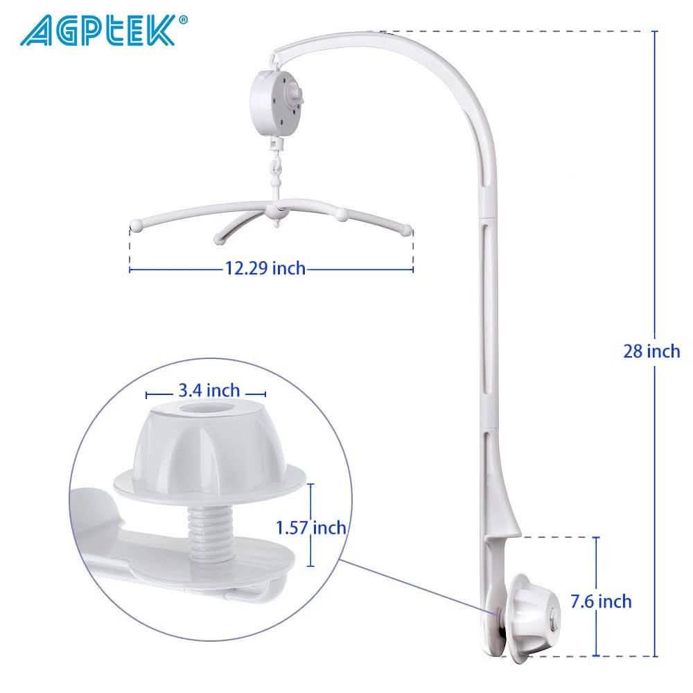 Rotary Baby Cot Mobile Crib Bed Toy Infant Bell Hanging Stand Arm Bracket DailySale