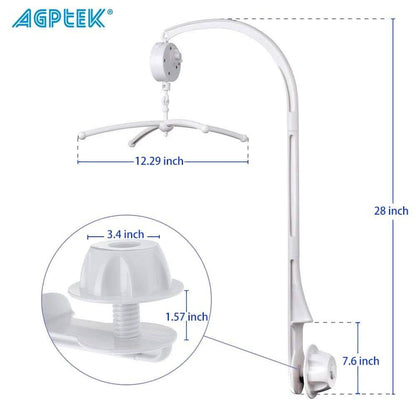 Rotary Baby Cot Mobile Crib Bed Toy Infant Bell Hanging Stand Arm Bracket DailySale
