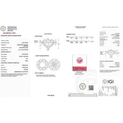Round 3.25 ct Fancy Intense Pink VS1 IGI Certified Lab Grown HPHT Diamond Round DailySale