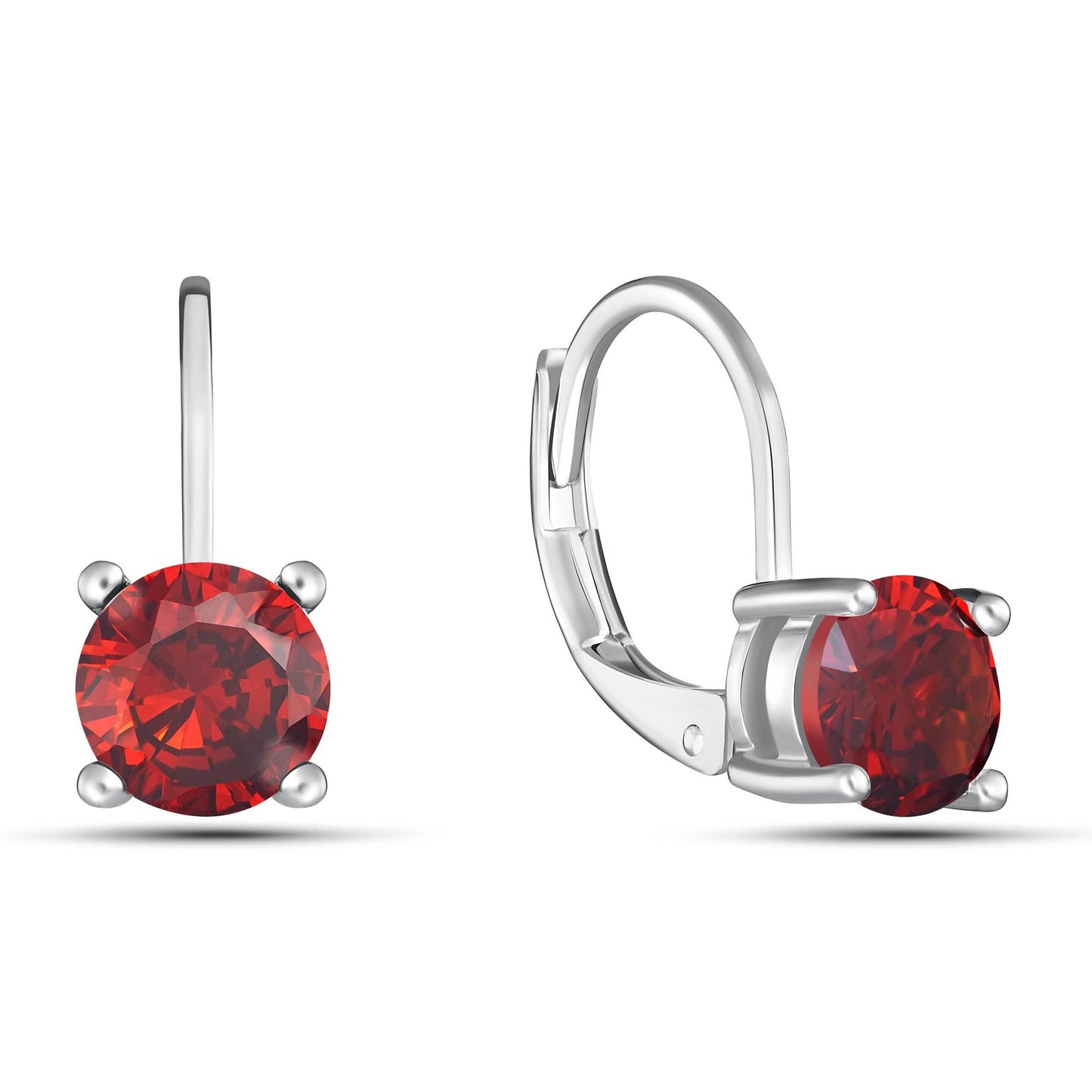 Round Cut Gemstone Leverback Earrings DailySale