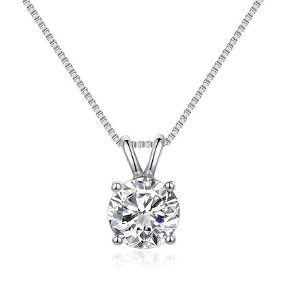 Round Cut Solitaire Crystal Pendant Necklace DailySale