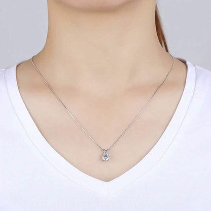 Round Cut Solitaire Crystal Pendant Necklace DailySale