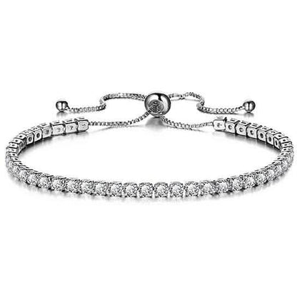 Round Cut Swarovski Elements Crystal Adjustable Tennis Bracelet DailySale