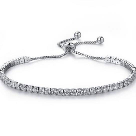 Round Cut Swarovski Elements Crystal Adjustable Tennis Bracelet DailySale
