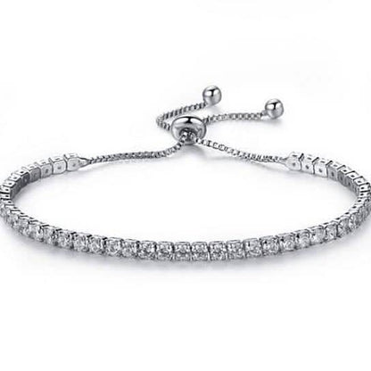 Round Cut Swarovski Elements Crystal Adjustable Tennis Bracelet DailySale