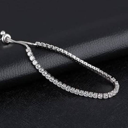 Round Cut Swarovski Elements Crystal Adjustable Tennis Bracelet DailySale