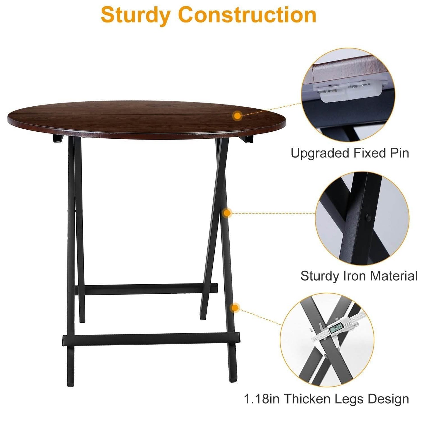 Round High Top Folding Table DailySale
