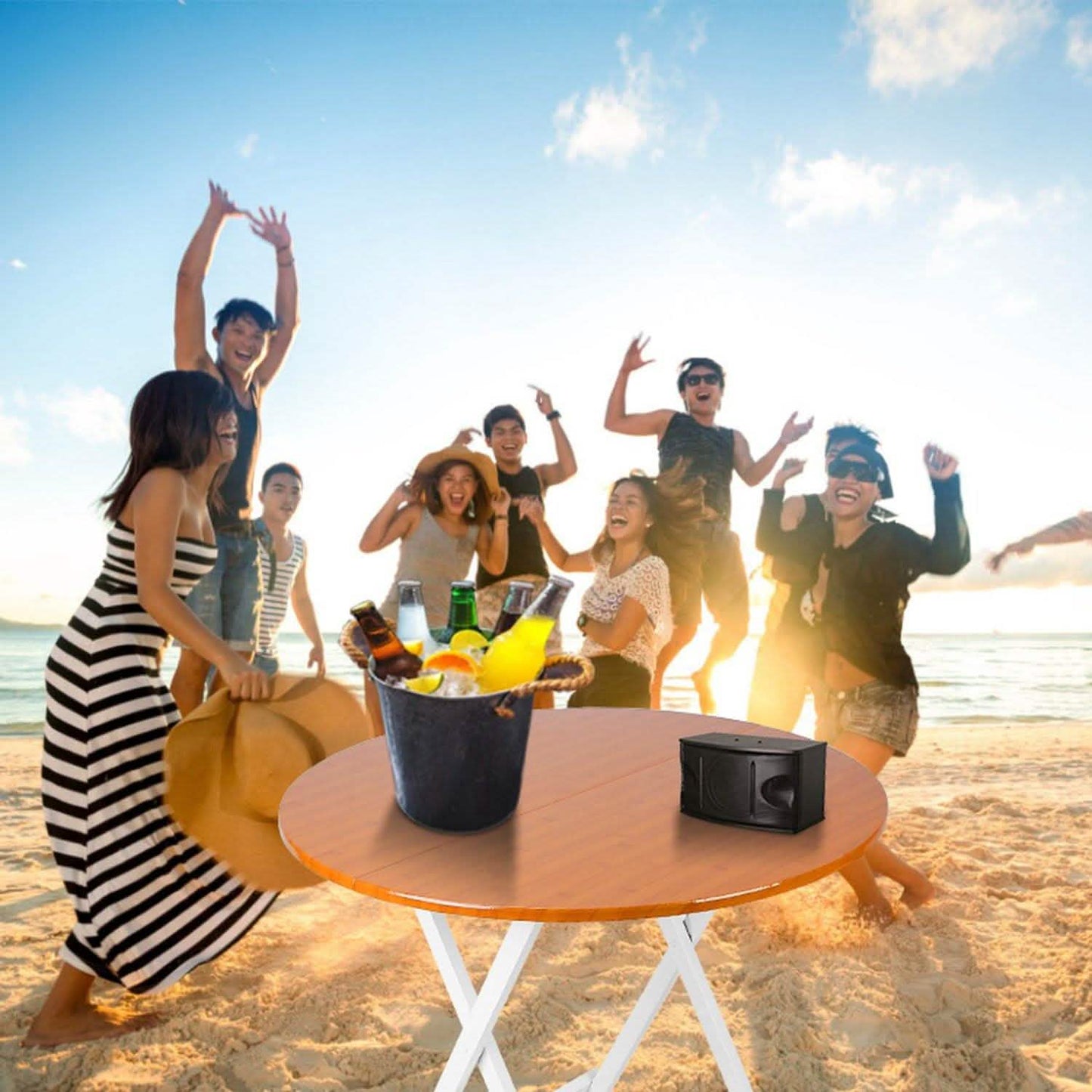 Round High Top Folding Table DailySale