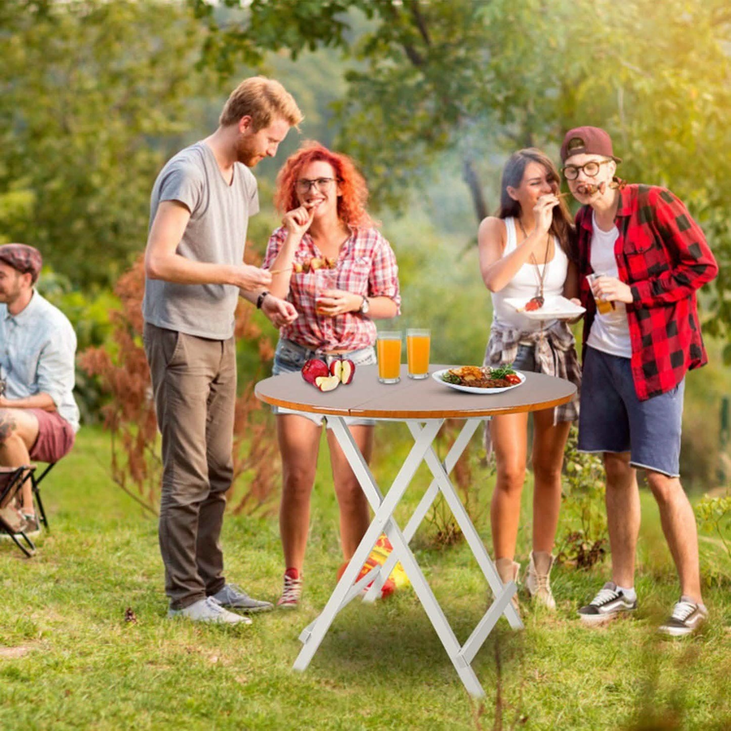 Round High Top Folding Table DailySale