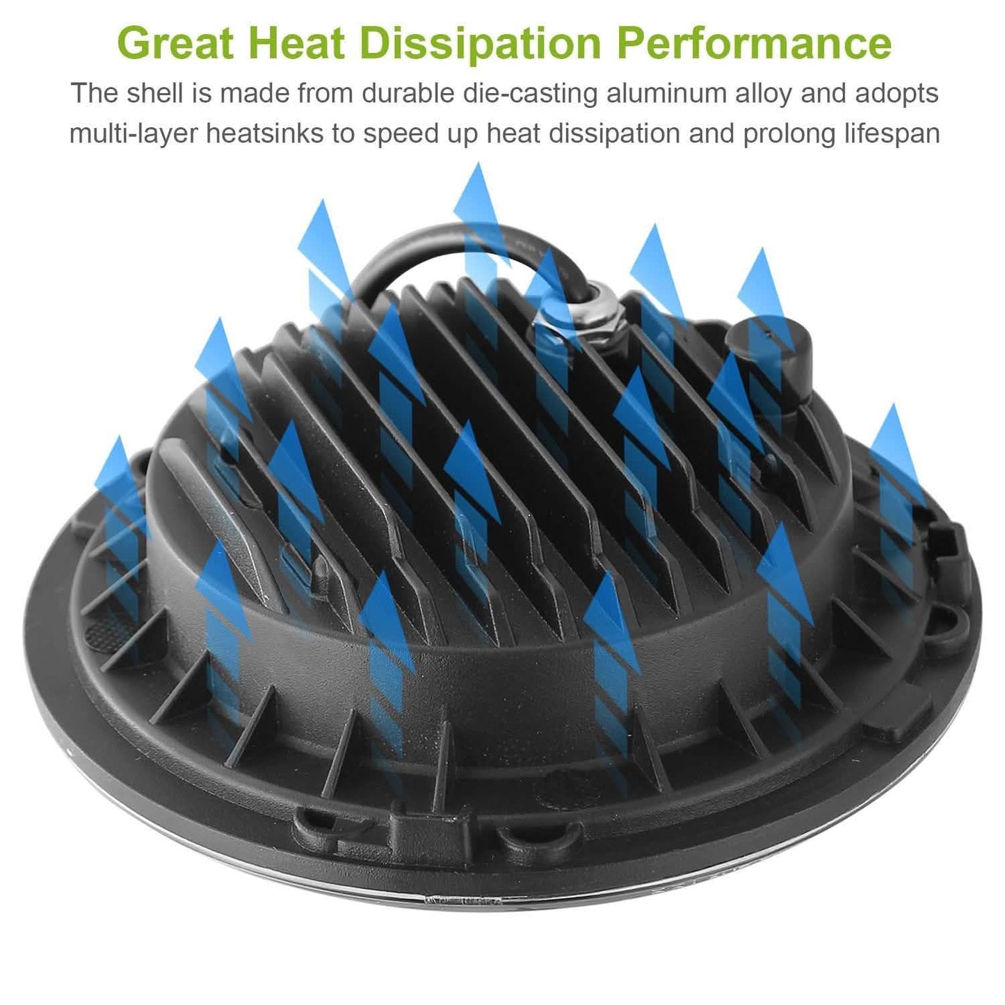 Round LED Headlight Halo Angel Eyes for Jeep Wrangler DailySale