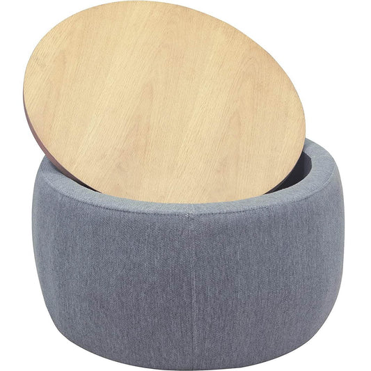 Round Storage Ottoman Coffee Table DailySale